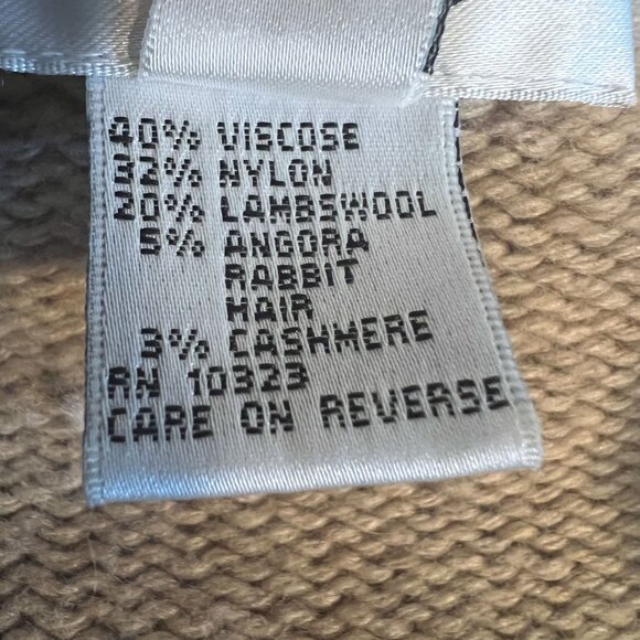 Vintage Talbots Boho Oatmeal Viscose Nylon Lambswool Angora Cashmere Cardigan S - Picture 10 of 11